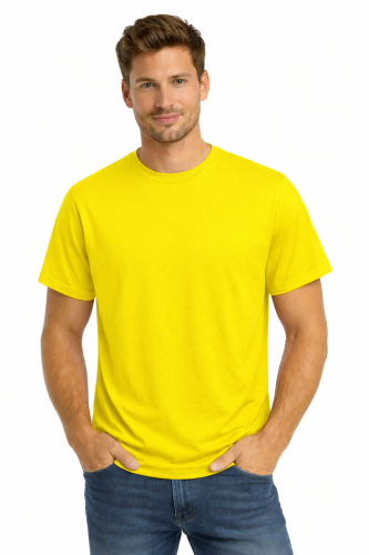 T-shirt męski krótki rękaw bawełna kolor żółty.png