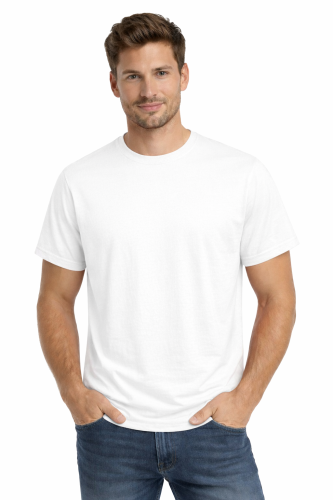 T-shirt męski krótki rękaw bawełna kolor biały.png