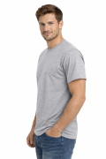T-shirt męski krótki rękaw bawełna kolor szary widok z boku.png