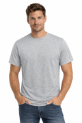 T-shirt męski krótki rękaw bawełna kolor szary.png