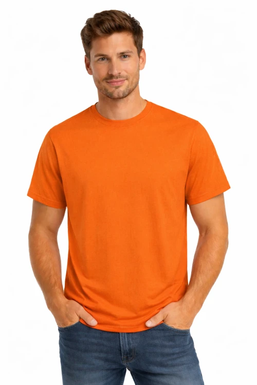 T-shirt męski krótki rękaw bawełna kolor pomarańczowy.png