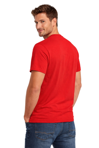 T-shirt męski krótki rękaw bawełna kolor czerwony widok z tyłu.png