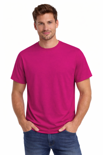 T-shirt męski krótki rękaw bawełna kolor różowy.png