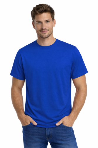 T-shirt męski krótki rękaw bawełna kolor chabrowa.png