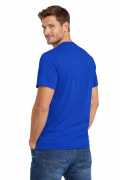 T-shirt męski krótki rękaw bawełna kolor chabrowy widok z tyłu.png