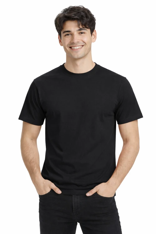 T-shirt męski z krótkim rękawem gramatura 190g czarny.png