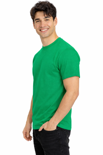 T-shirt męski z krótkim rękawem gramatura 190g żywy zielony widok z boku.png