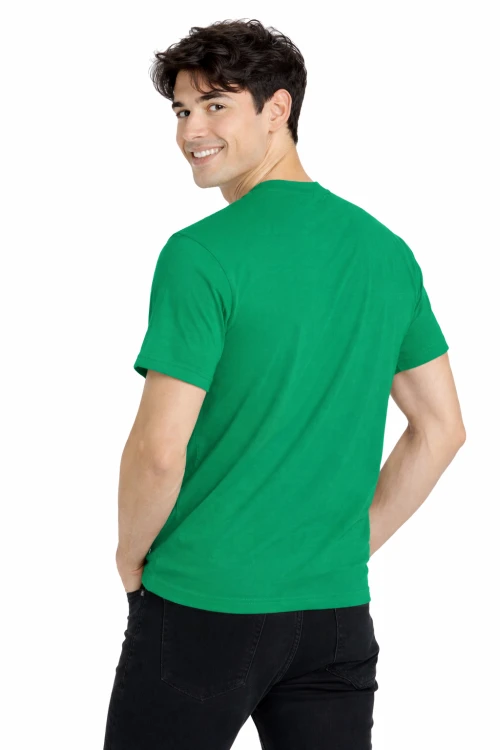 T-shirt męski z krótkim rękawem gramatura 190g żywy zielony widok z tyłu.png