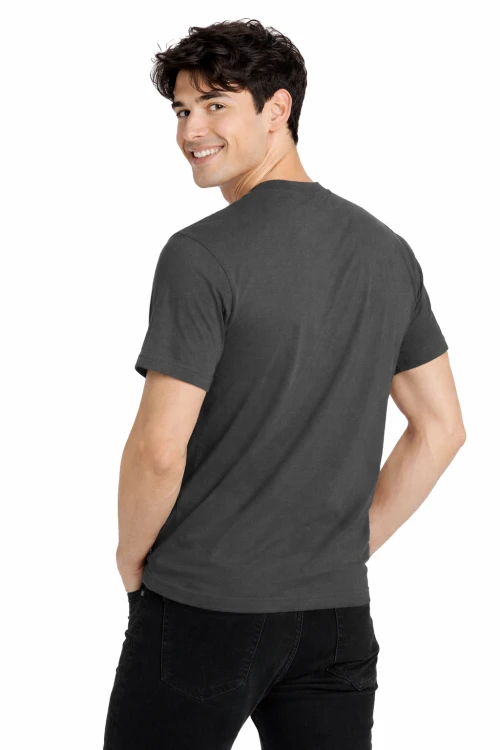 T-shirt męski z krótkim rękawem gramatura 190g grafitowy widok z tyłu.png