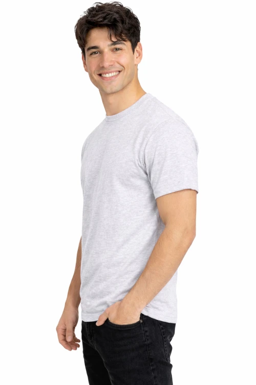 T-shirt męski z krótkim rękawem gramatura 190g jasny szary widok z boku.png