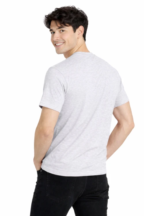 T-shirt męski z krótkim rękawem gramatura 190g jasny szary widok z tyłu.png