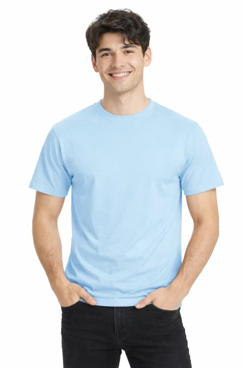 T-shirt męski z krótkim rękawem gramatura 190g jasny niebieski.png