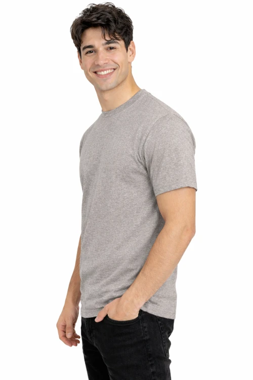 T-shirt męski z krótkim rękawem gramatura 190g szary widok z boku.png