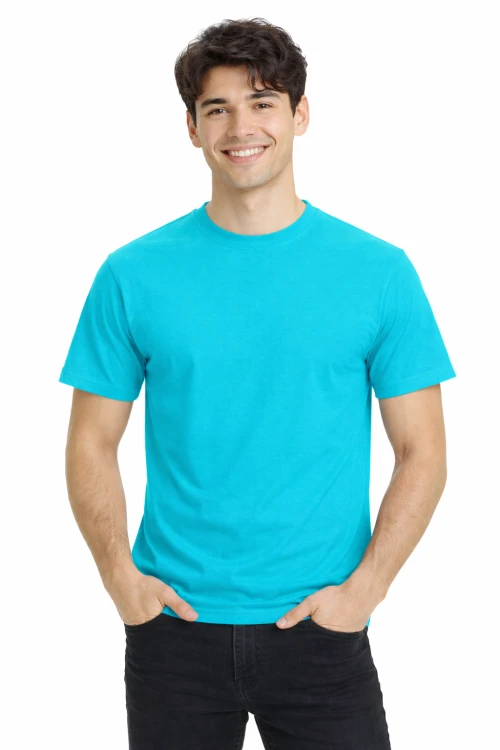 T-shirt męski z krótkim rękawem gramatura 190g turkusowy.png