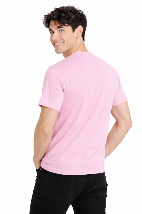 T-shirt męski z krótkim rękawem gramatura 190g różowy widok z tyłu.png