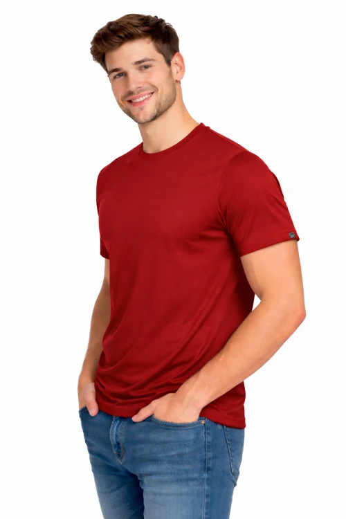 Koszulka sportowa z krótkim rękawem IMOLA czerwona widok z boku.png