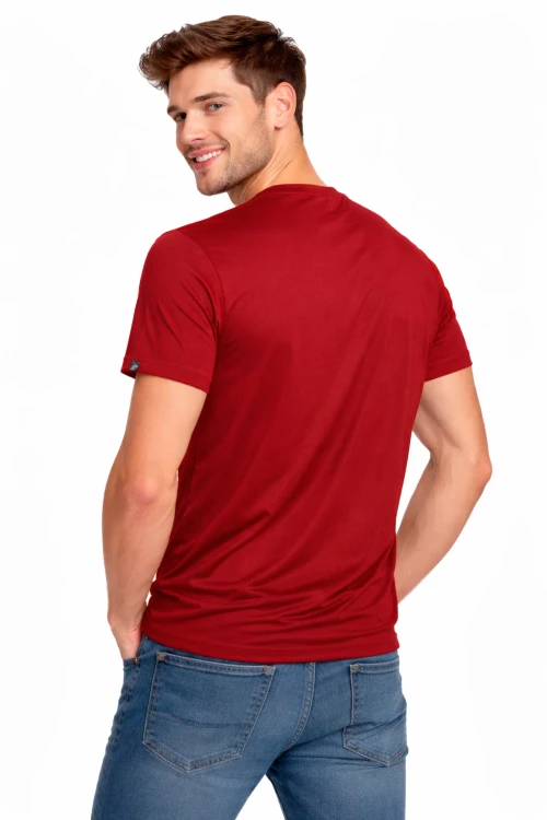 Koszulka sportowa z krótkim rękawem IMOLA czerwona widok z tyłu.png