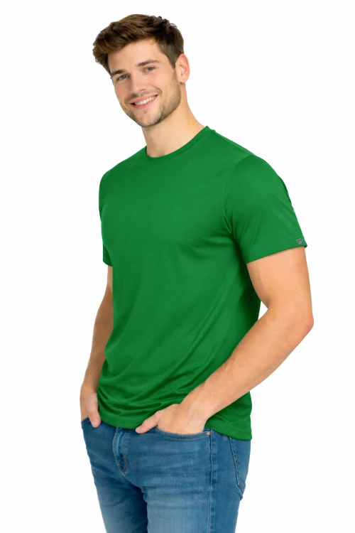 Koszulka sportowa z krótkim rękawem IMOLA zielona widok z boku.png