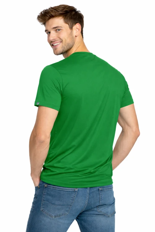 Koszulka sportowa z krótkim rękawem IMOLA zielona widok z tyłu.png