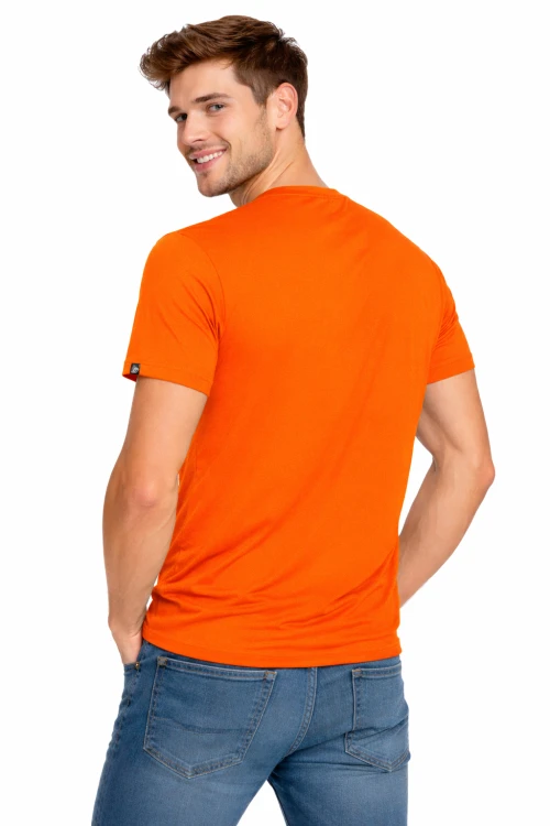 Koszulka sportowa z krótkim rękawem IMOLA pomarańczowa FLUO widok z tyłu.png