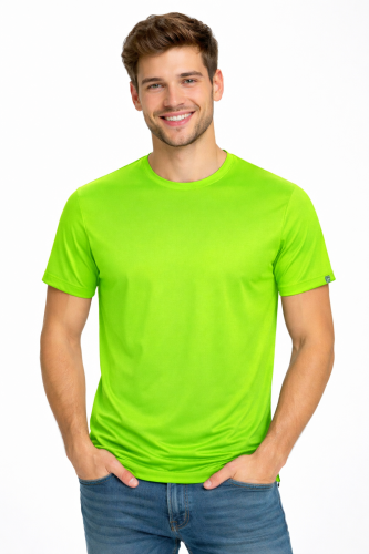 Koszulka sportowa z krótkim rękawem IMOLA zielona FLUO.png