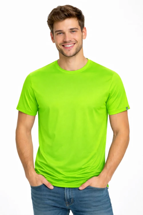 Koszulka sportowa z krótkim rękawem IMOLA zielona FLUO.png