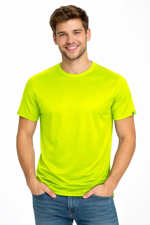 Koszulka sportowa z krókim rękawem IMOLA żółta FLUO.png