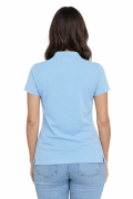 Koszulka polo damska niebieska krótki rekaw tył.png