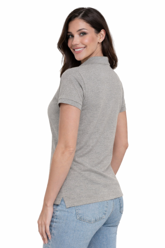 Koszulka polo damska szara krótki rekaw lewy tył.png