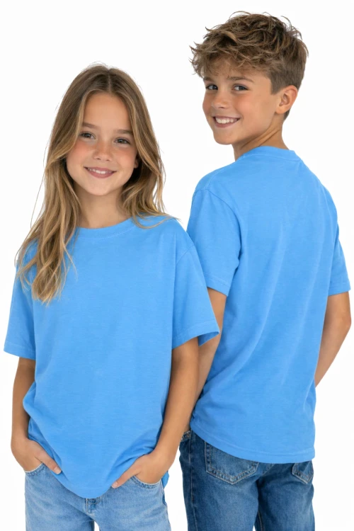 T-shirt dziecięcy dla chłopca i dziewczynki kolor niebieski.png